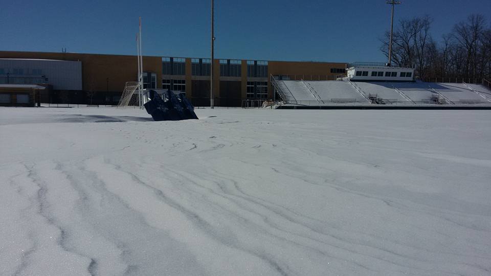 snow on football field2